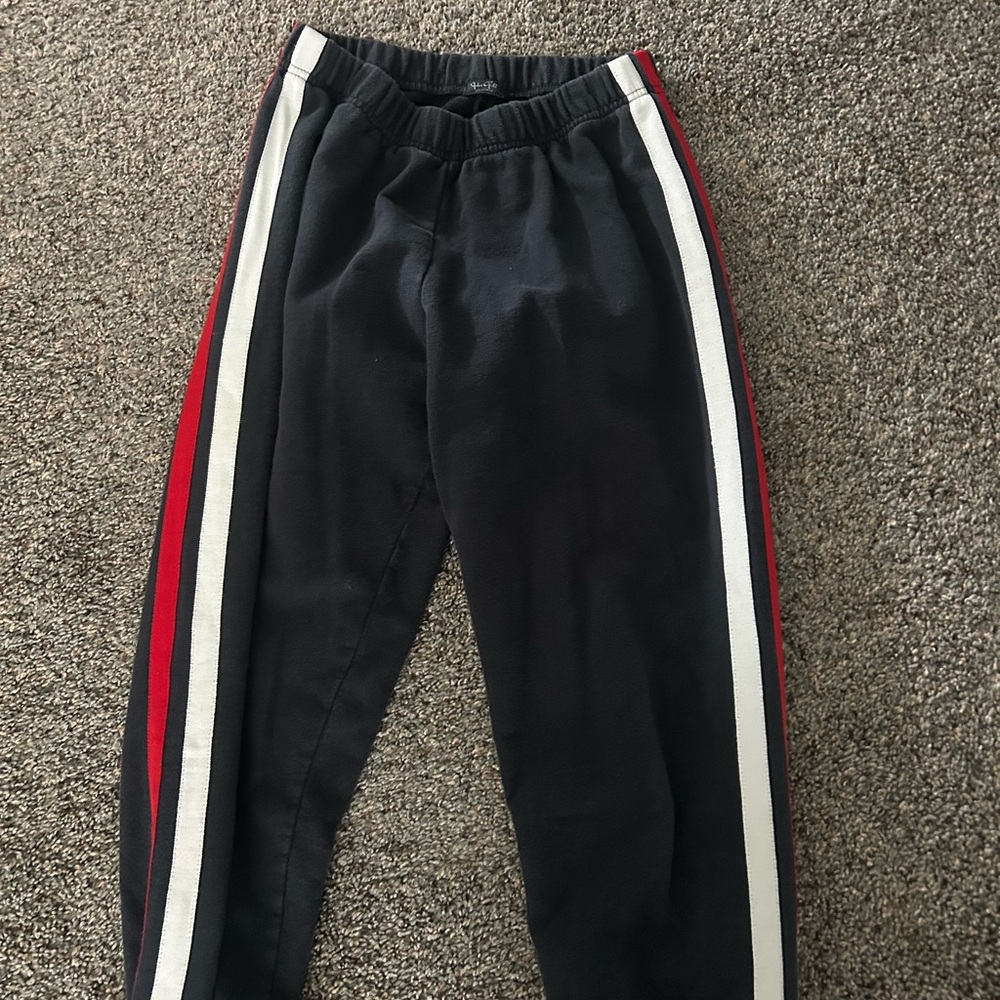 Brandy Melville Black and Red Sweatpants with Side Stripes